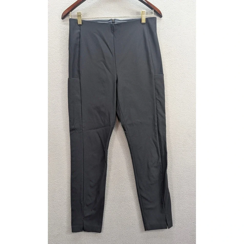 Athleta Black High Waisted Back Zip Performance Pants Sz 6 Side Pockets Back Zip